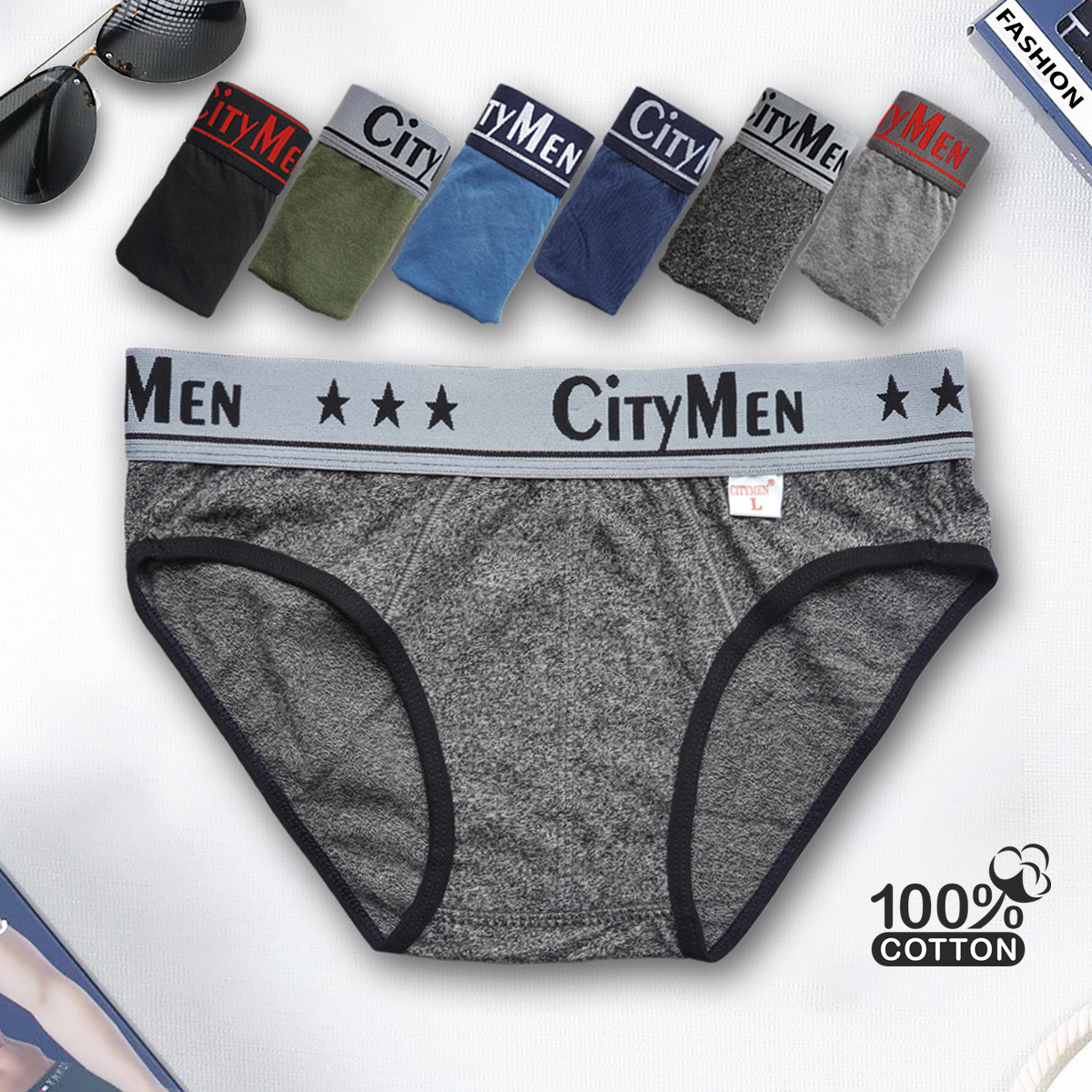Combo 10 Quần Lót Nam vải cotton 2 chiều co giãn lưng CITYMEN, màu ngẫu nhiên, đồ lót - LMTK-CTM2C
