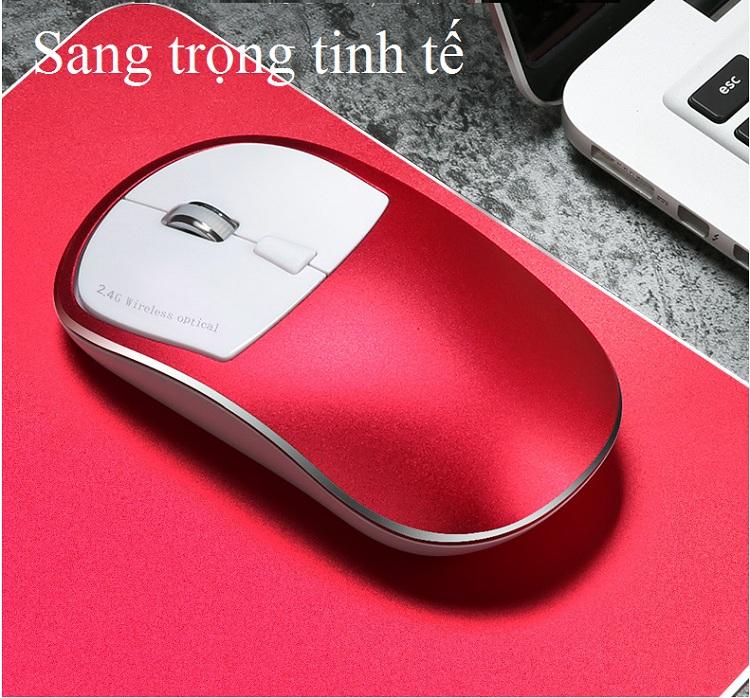 Chuột Không Dây + Tấm Lót Chuột Kim Loại K-1 Pin Sạc Tiện Lợi