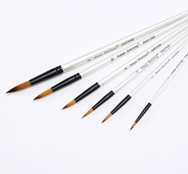 Bộ 12 cọ vẽ màu nước trắng ngọc trai dầu tròn Lalunavn, waterbrush Keep Smiling - B50