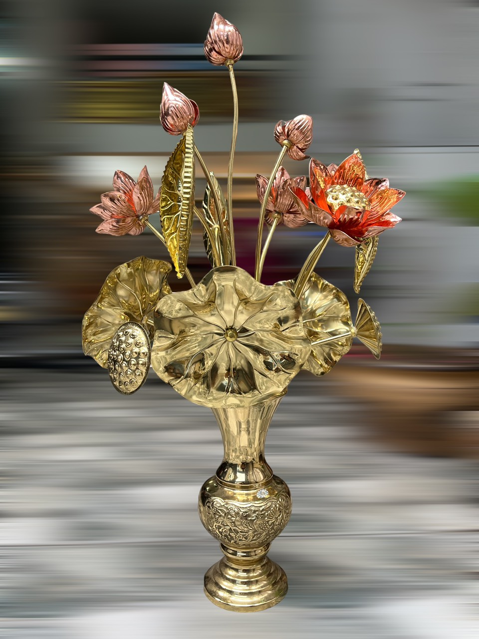 Hoa sen đồng thờ cúng cao 75cm,hàng dày loại 1,bảo hành trọn đời