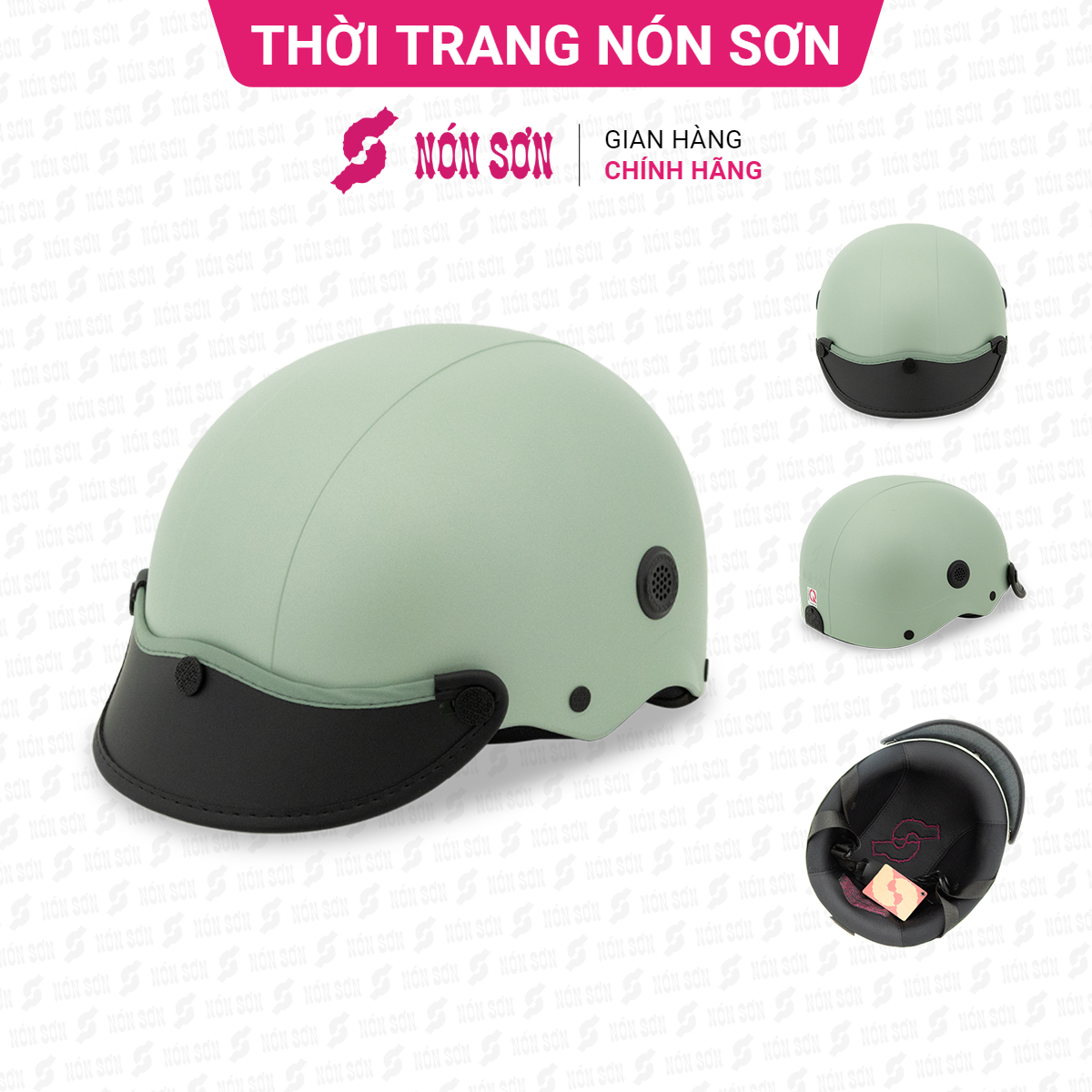 ƯU ĐÃI - Mũ bảo hiểm nửa đầu lỗ thông gió chính hãng NÓN SƠN TG-XH517