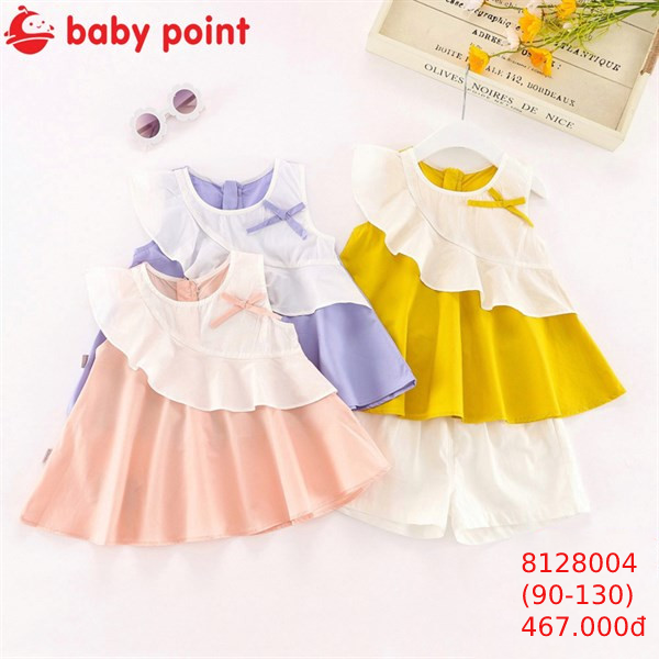 Set bộ thiết kế viền bèo xinh xắn cho bé
