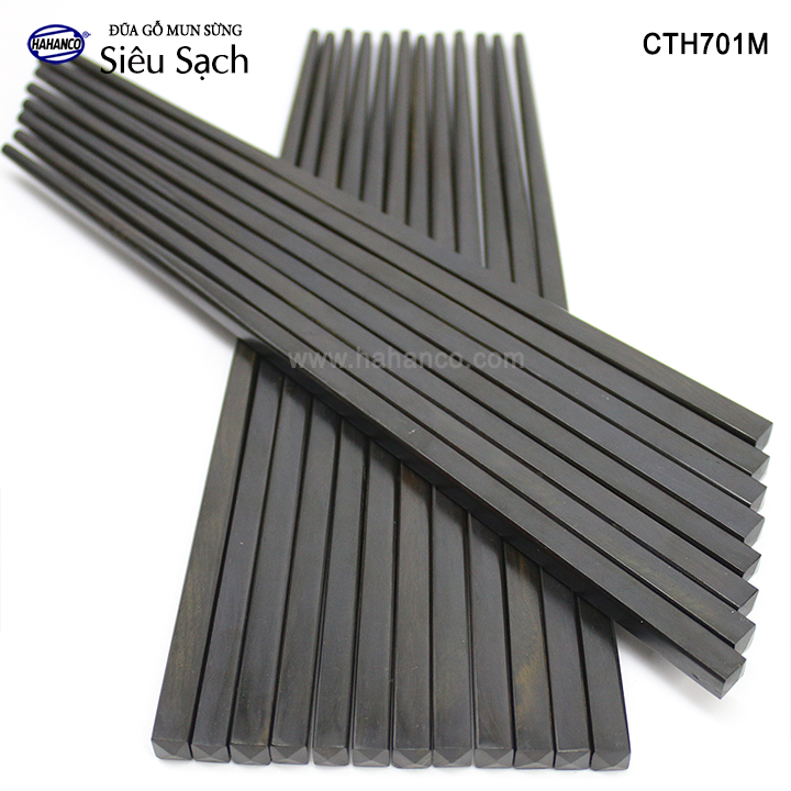Đũa gỗ Mun sừng trơn VIP - CTH701M - Đũa gỗ tự nhiên cao cấp