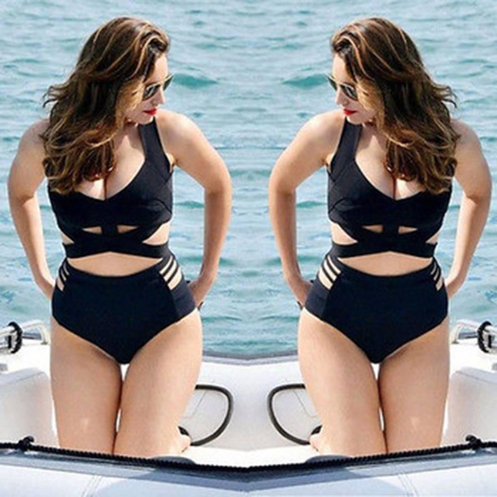 Bộ Bikini Lưng Cao Dày Plus Size Phong Cách Âu Mỹ Cho Nữ # Y02