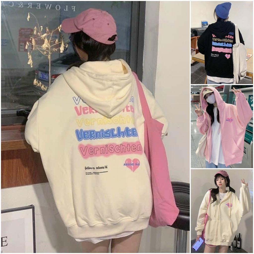 Áo Hoodie Zip Nỉ Ngoại Pink Heart - Áo Khoác Nỉ dây kéo nam nữ Unisex