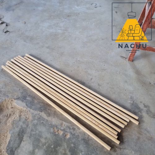 Thanh Gỗ Thông Tròn Phi 2.2 cm, Dài 120cm Dùng Trang Trí Văn Phòng, Nhà Ở, Rèm Cửa