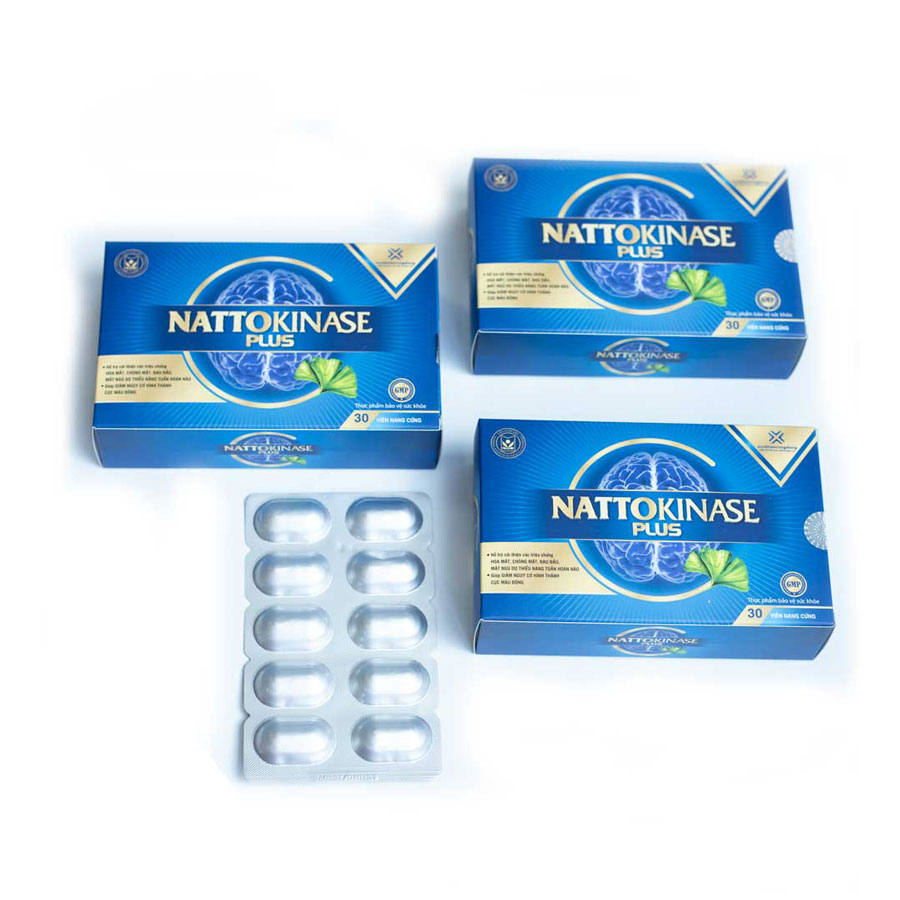 Thực phẩm bảo vệ sức khỏe NATTOKINASE PLUS Viện Dược Liệu - Hoạt huyết dưỡng não - Hỗ trợ phòng ngừa tai biến, đột quỵ