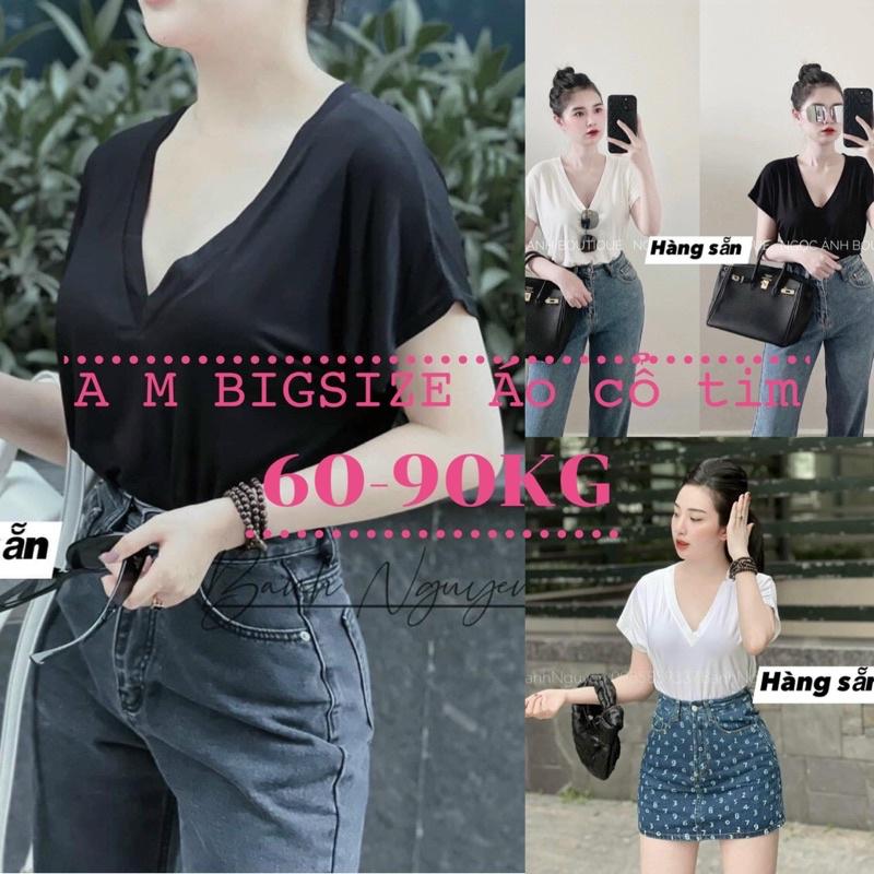 Áo Bigsize cổ tim siêu mát lành (60-90Kg) MS207