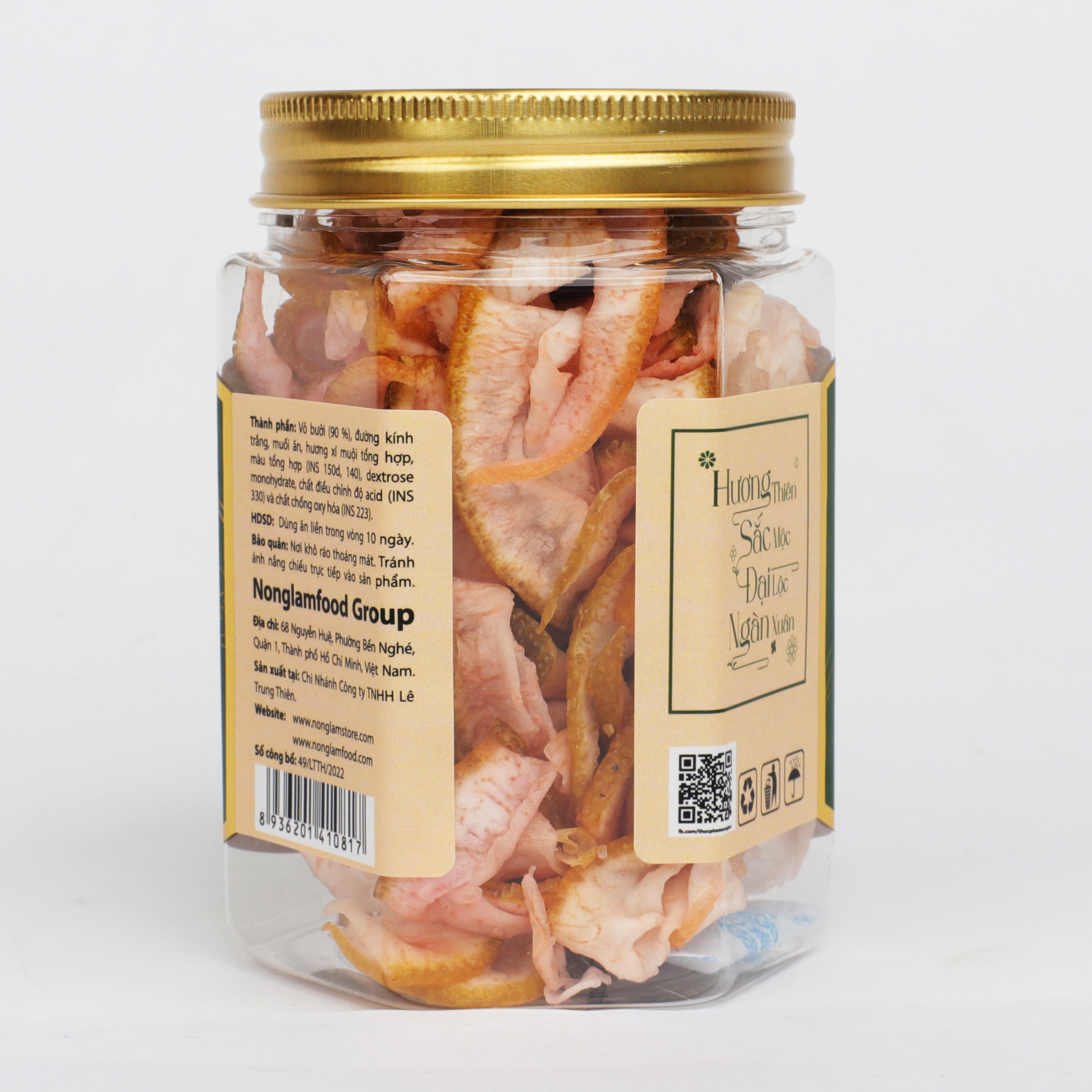 [HẠT MỨT TẾT 2025] Vỏ bưởi xí muội Nonglamfood hũ 100g | Quà tặng cao cấp cho người thân, bạn bè, doanh nghiệp