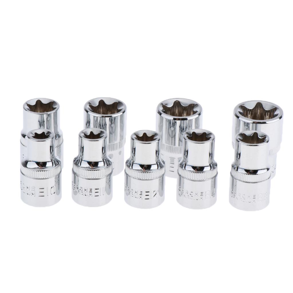 14pcs/set E Socket Set In a Storage Case Star Female Sockets 1/4" 3/8" 1/2"
