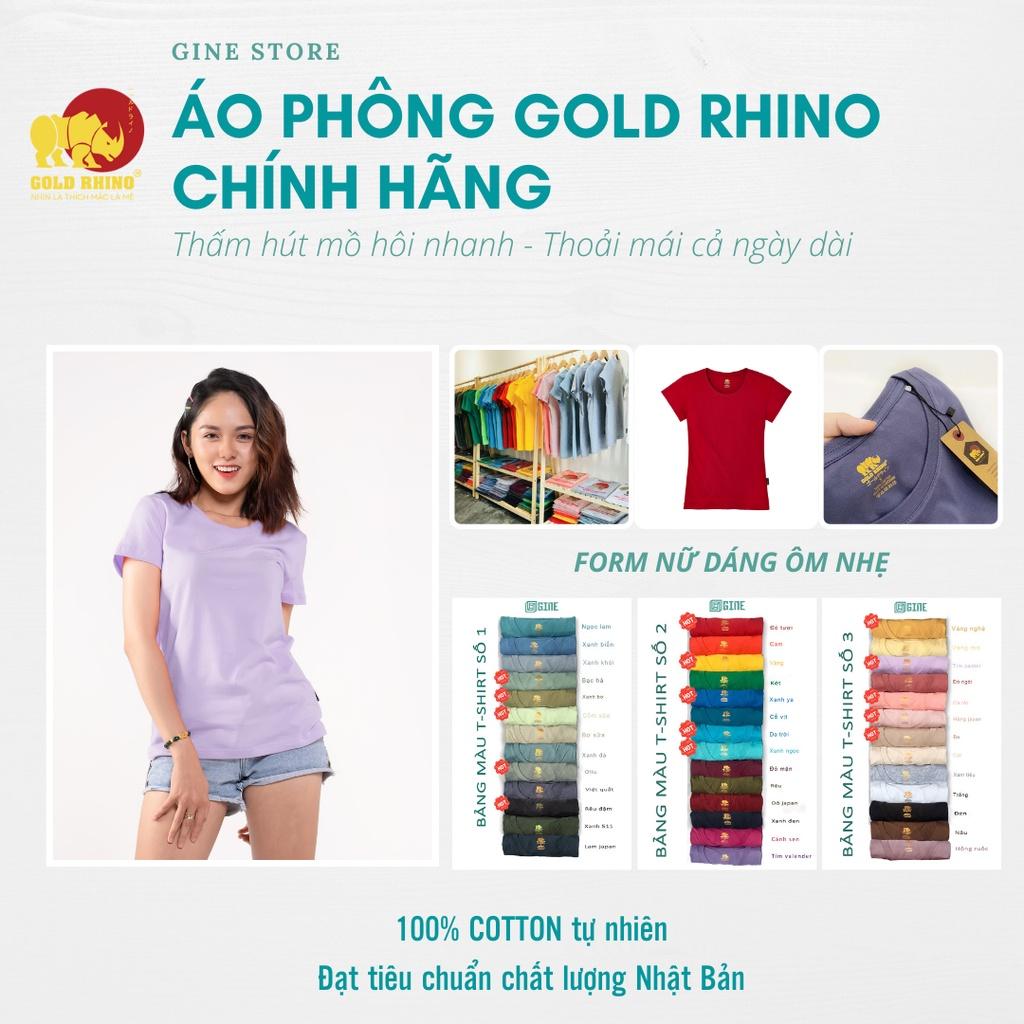 Áo Thun Nữ GOLD RHINO Nhiều Màu Cao Cấp, Kháng Khuẩn Với Công Nghệ Thoát Nhiệt Nhật Bản - 100% Cotton Tự Nhiên