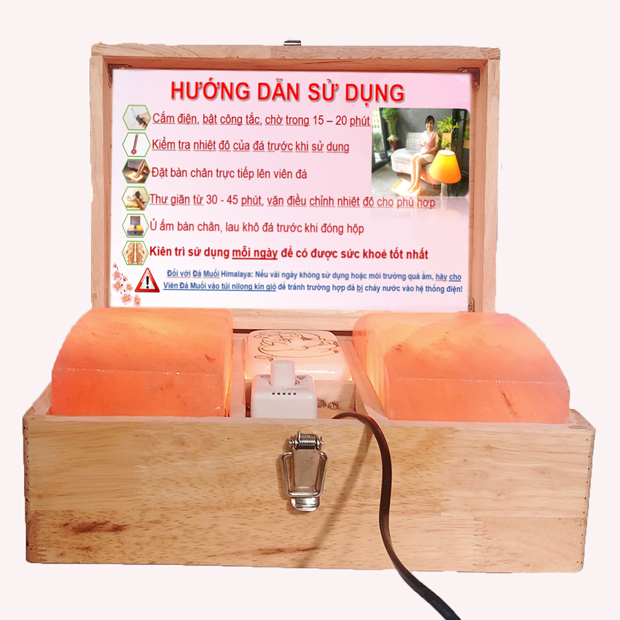 Đá Muối Himalaya 3 Ngăn Cao Cấp - Đá Dày Tiện Dụng