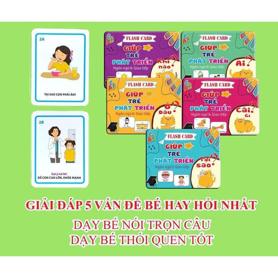 Thẻ học Phát triển Ngôn ngữ Giao tiếp qua 5 dạng câu hỏi- MT books