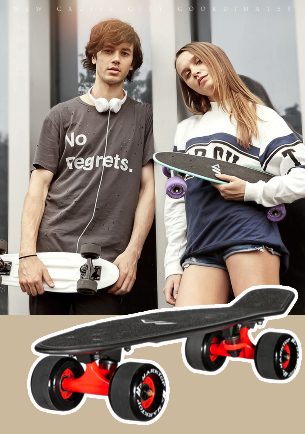 Ván trượt chuyên nghiệp - Loại bánh to thân nhỏ tiện mang đi AM1312