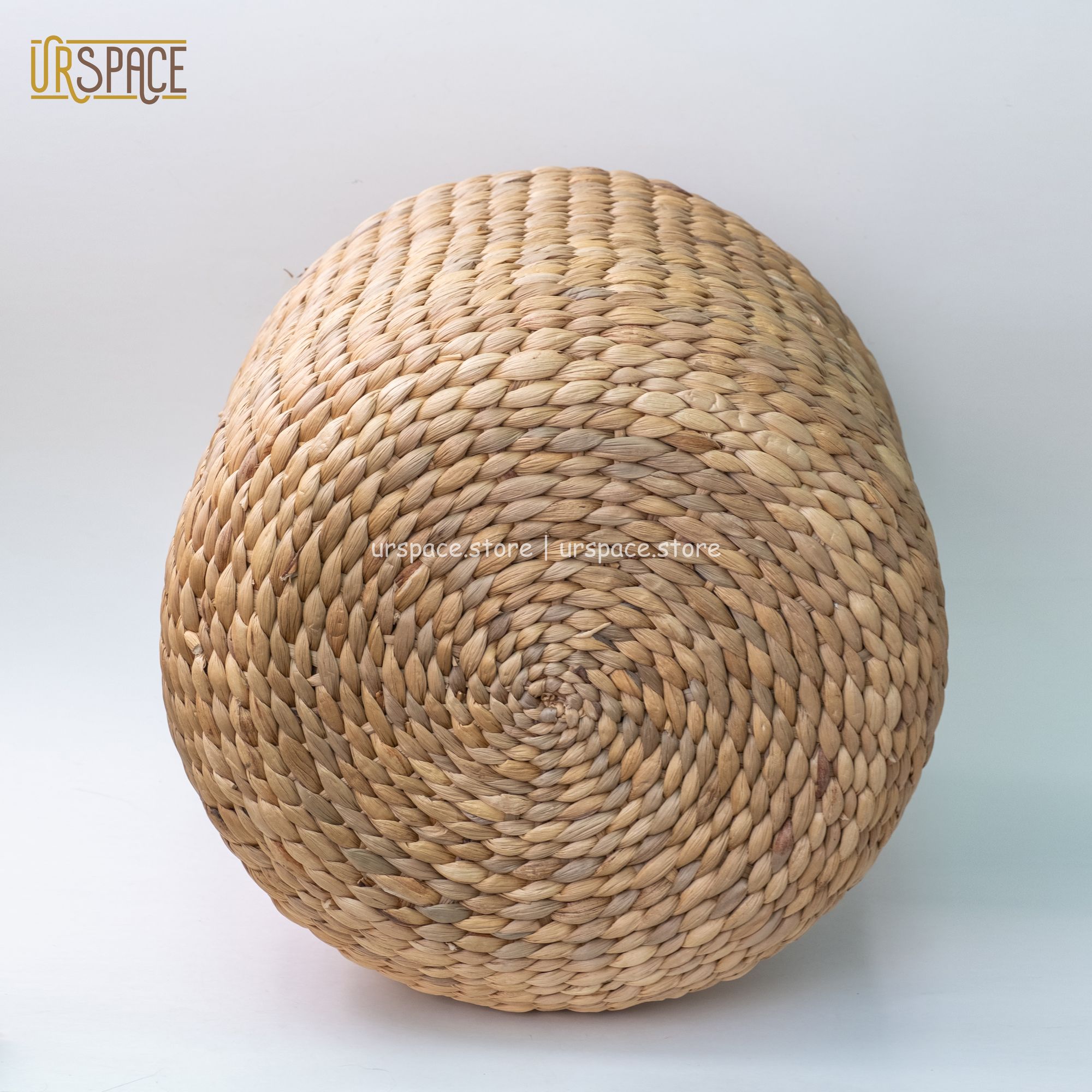 Ghế đôn sofa cói (bèo) hình trụ tròn đa năng D40xH40/ Hand-woven Water Hyacinth Ottoman Stool For Seating