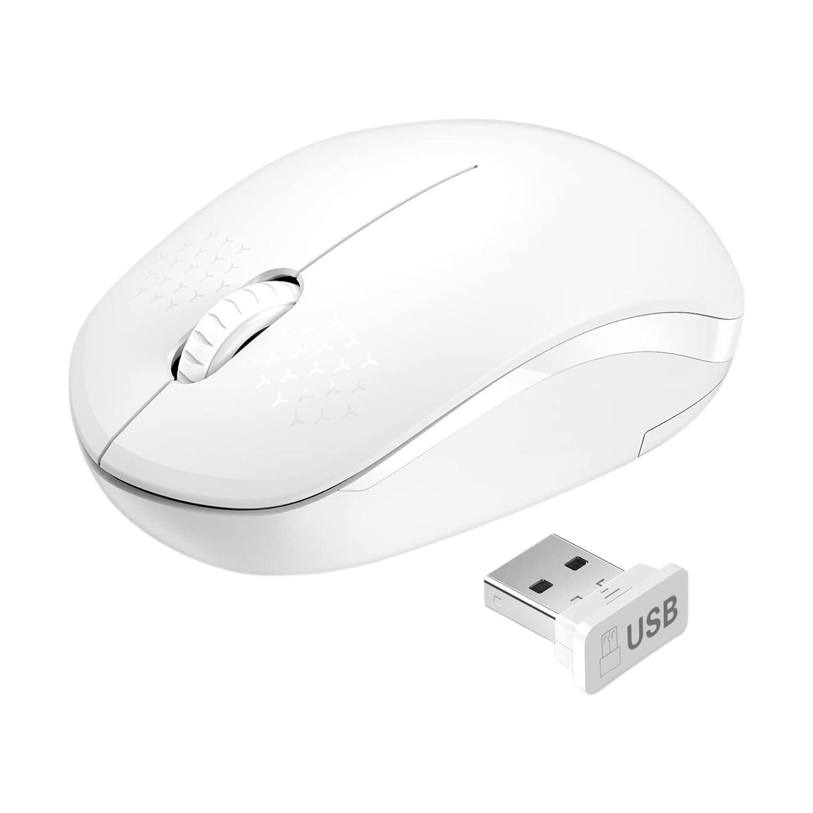 2.4G Wireless Mouse With USB Receiver For White Tablet PC