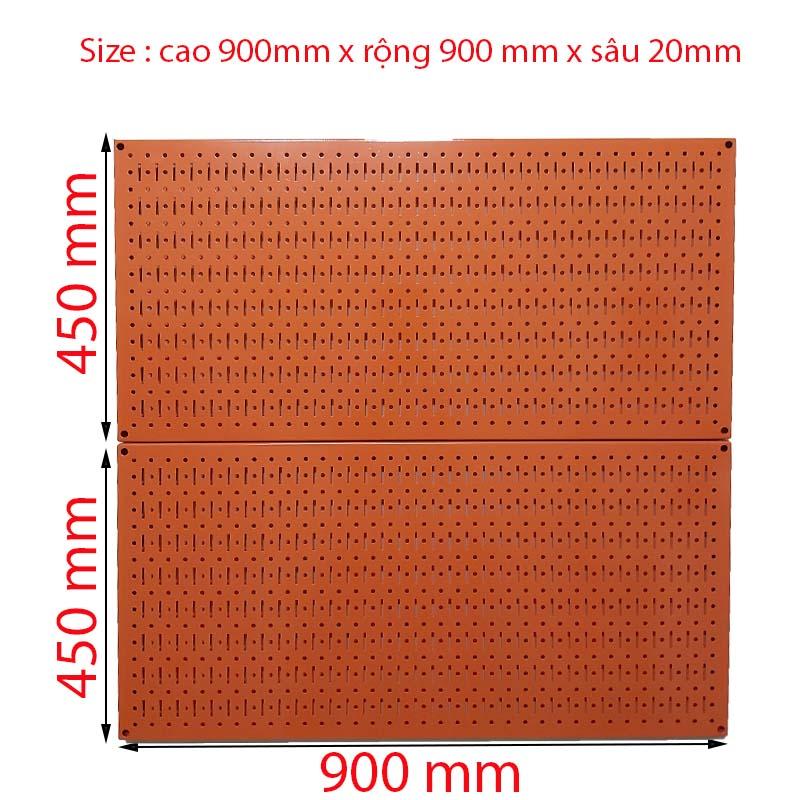 Tấm lưới pegboard đôi màu cam treo tường- 2 tấm