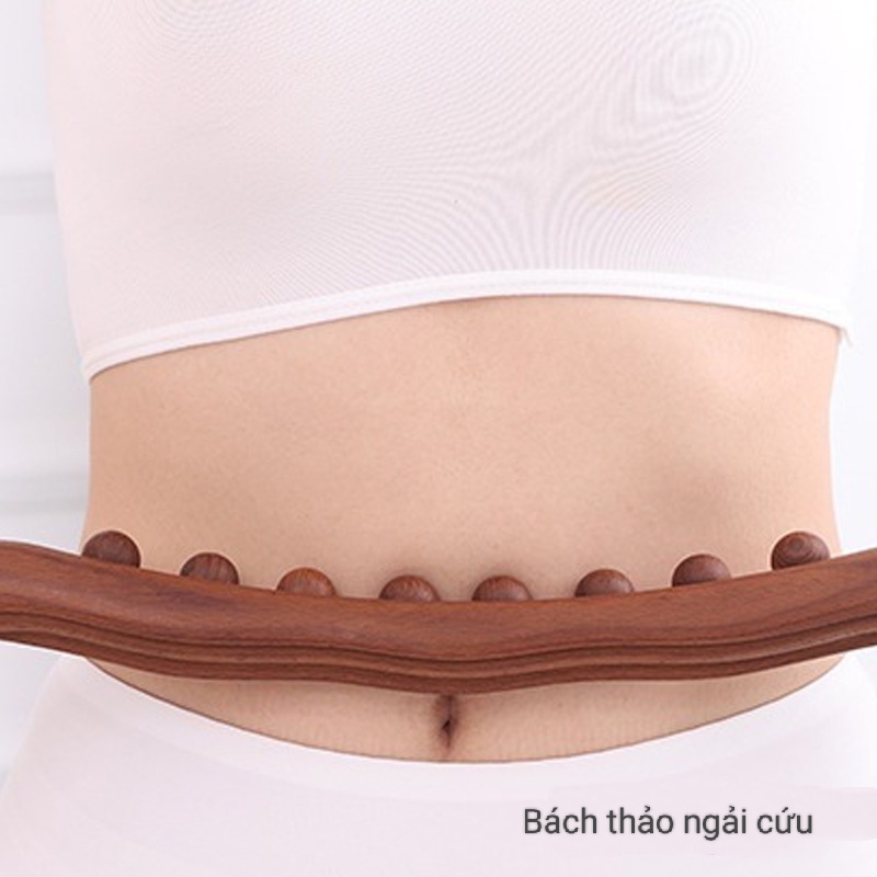 Gậy Gỗ Massage đa năng Body Đả Thông Kinh Lạc, Thanh Gỗ massage Vạn Năng10 Bi Carbon Dài 60cm Dùng Trong Spa Dưỡng Sinh