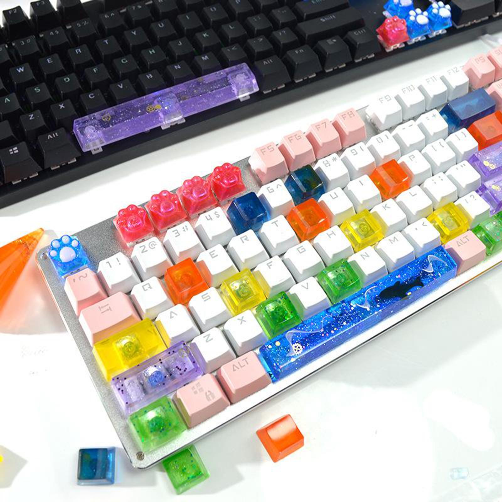 Keycaps Resin Mold Keycap Crafting Epoxy Mould Key Puller Cat Claw Molds Cat