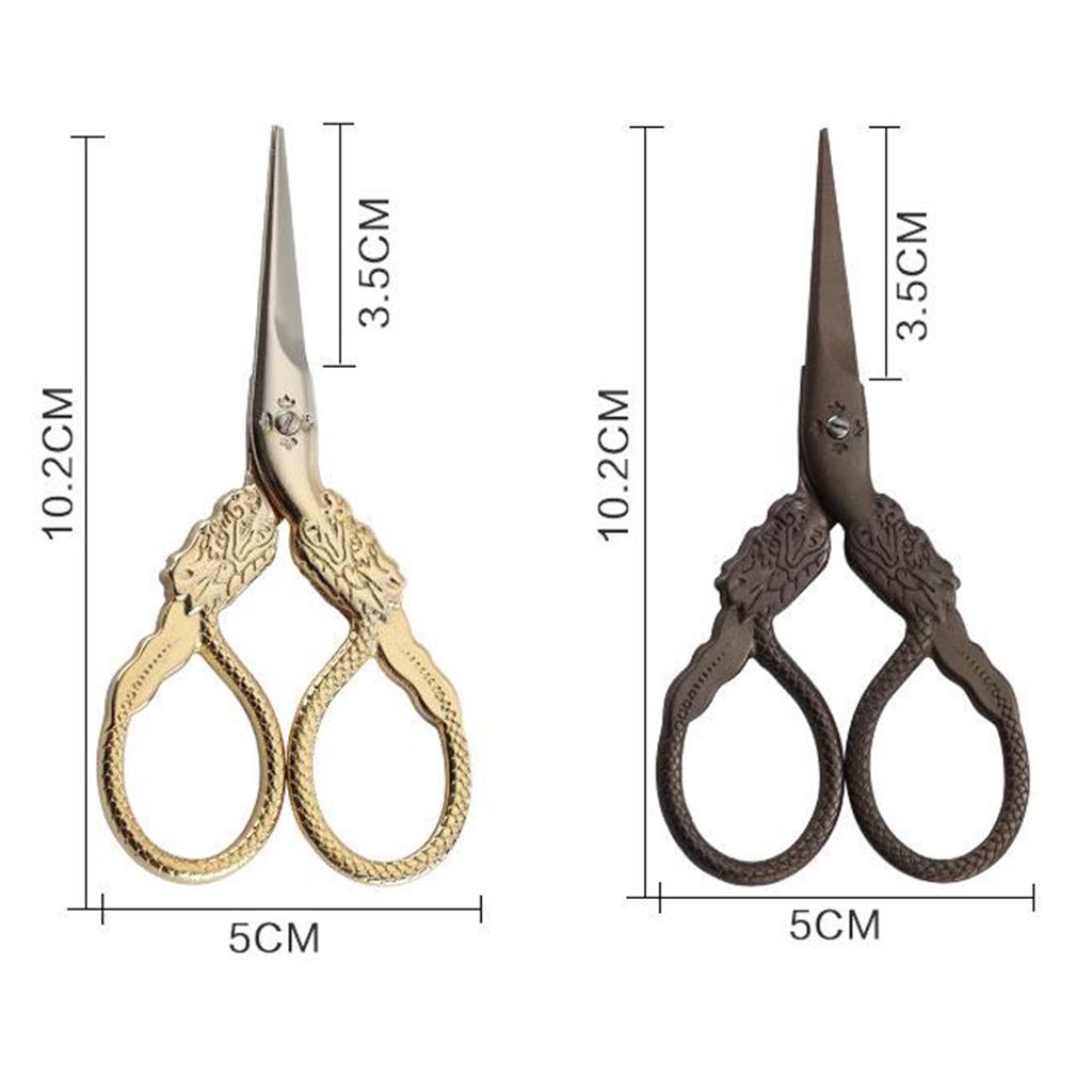 Vintage Dragon Pattern Sewing Scissors Trimming Dressmaking Shears Cross Stitch Stainless Steel Tailor Scissors for Sewing Embroidery Fabric