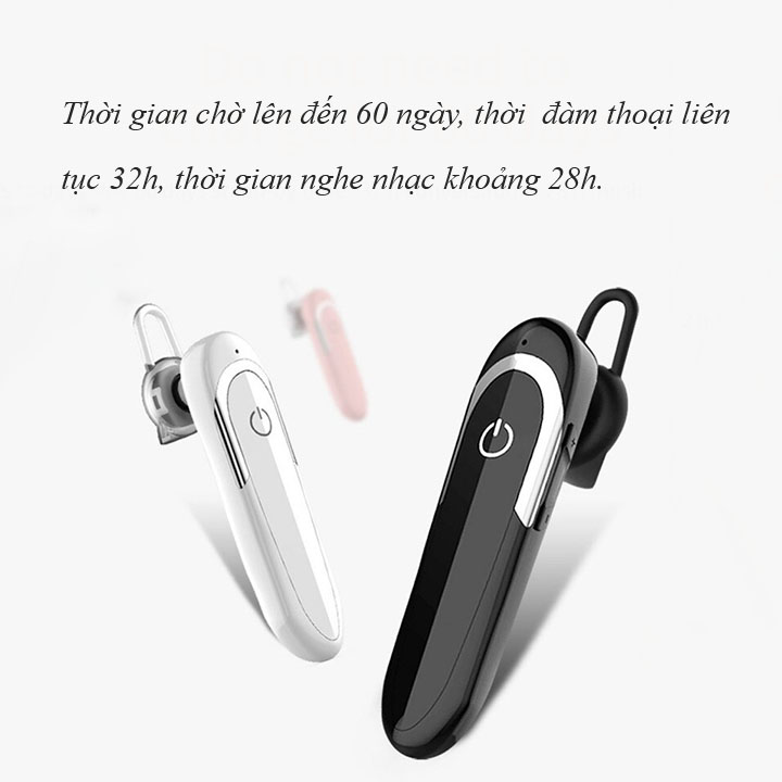 Tai nghe bluetooth nhét tai không dây Tai phone bluetooth dung lượng pin cực lớn nghe nhạc đàm thoại D5