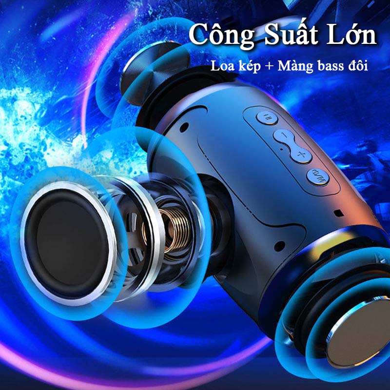 Loa Bluetooth Mini Không Dây Bass Mạnh Smart Bass S1 Max Cầm Tay Có Đèn Led RGB Treble Rời Nghe Nhạc Công Suất Lớn Hát Karaoke Vi Tính Tương Thích Với Điện Thoại MáyTính Quay Tiktok Triệu View - ML019