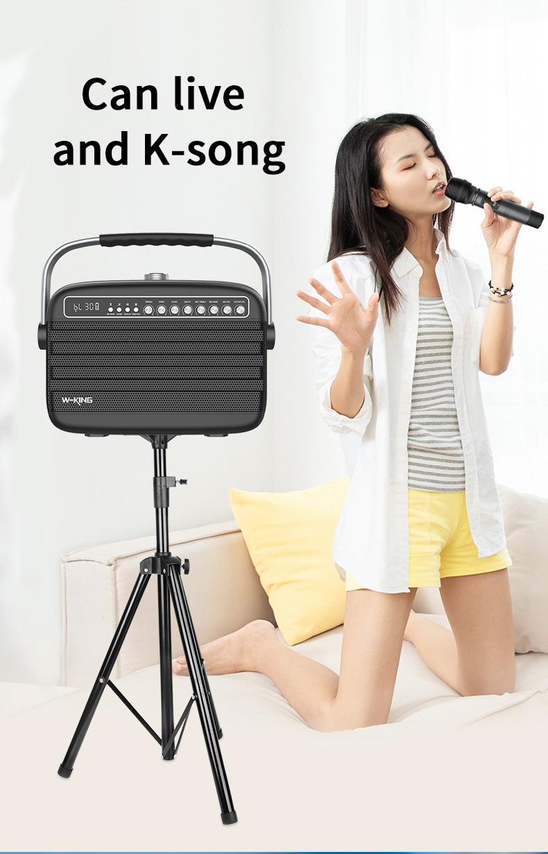 Loa Karaoke bluetooh Xách Tay Công Suất  lớn 100W 2 mic K9 Wking - Hàng chính hãng