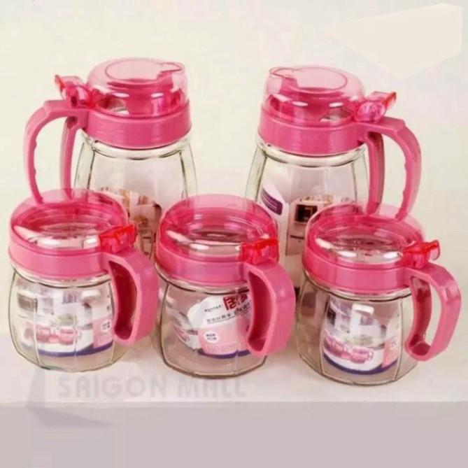 Hũ Đựng Gia Vị, Set 5 Lọ Đựng Gia Vị Thủy Tinh Sang Trọng Cao Cấp Cho Nhà Bếp