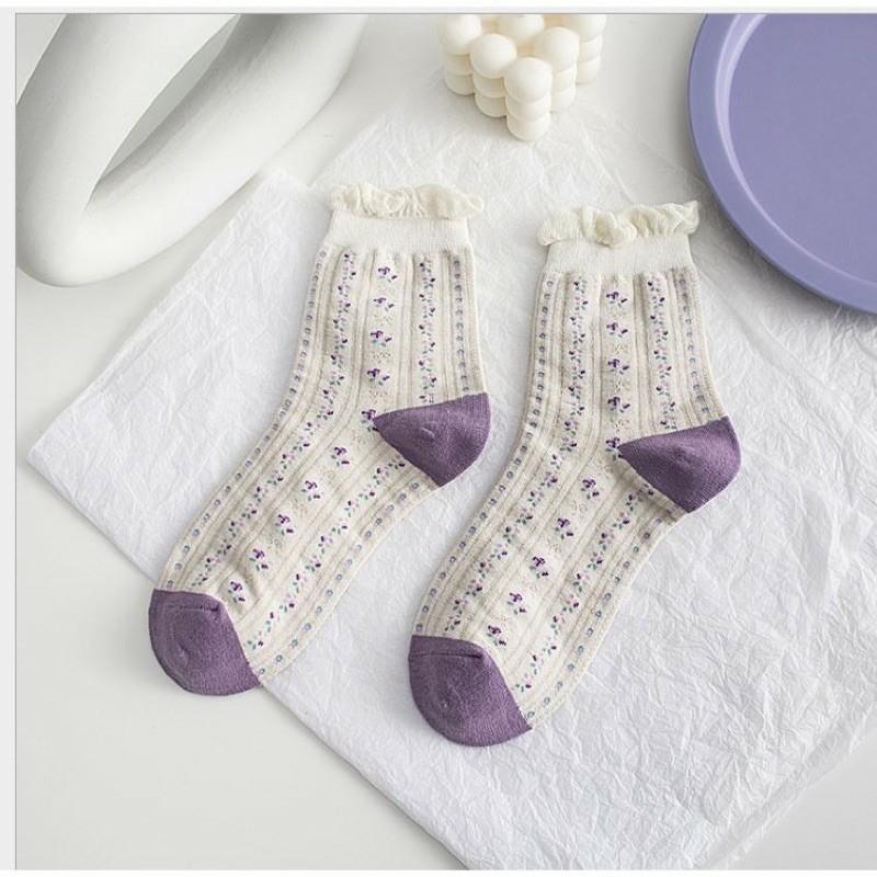 Set Tất cao cổ nữ vớ cao cổ nam tất nữ cao cổ tiểu thư #lolita ulzzang #tím set tất quà tặng sinh nhật valentine