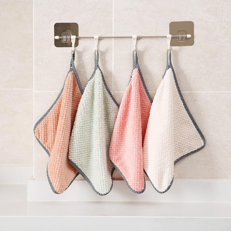 Khăn Bông Lau Bếp, Lau Tay, Lau Chén Bát 2 Mặt Có Lỗ Treo