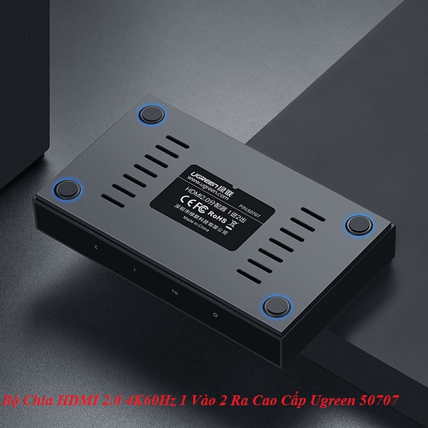 Bộ chia HDMI 2.0 ra 2 cổng hỗ trợ 4kx2k/60Hz chính hãng Ugreen 50707 Hàng chính hãng