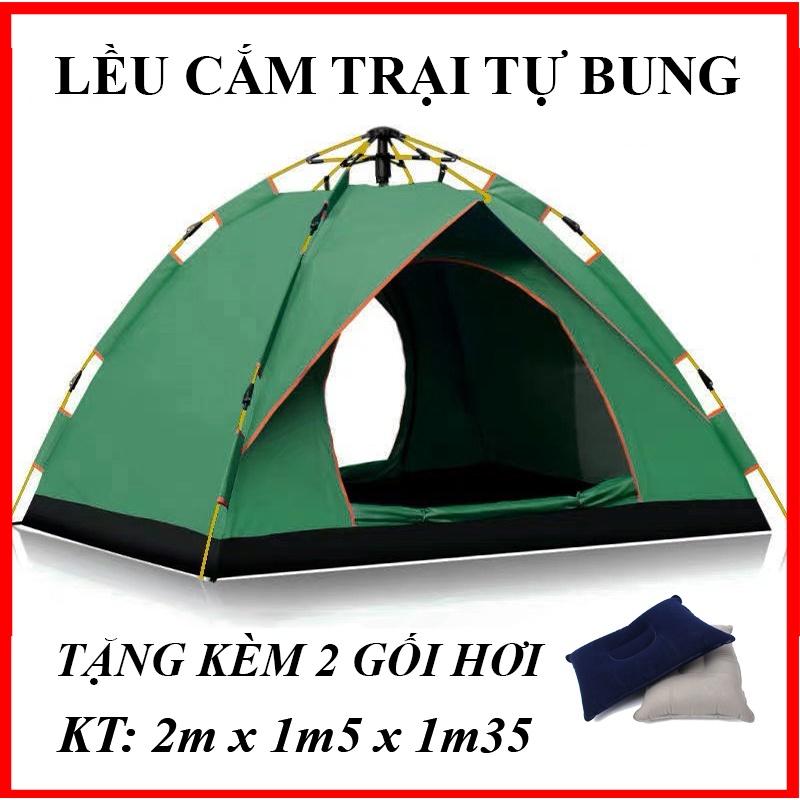 Lều Dã Ngoại Cắm Trại Du Lịch Tự Động 4-5 người, Chống Muỗi, Chống Nước, Chống Nắng Cao Cấp, Lều Tự Bung TẶNG 2 GỐI HƠI