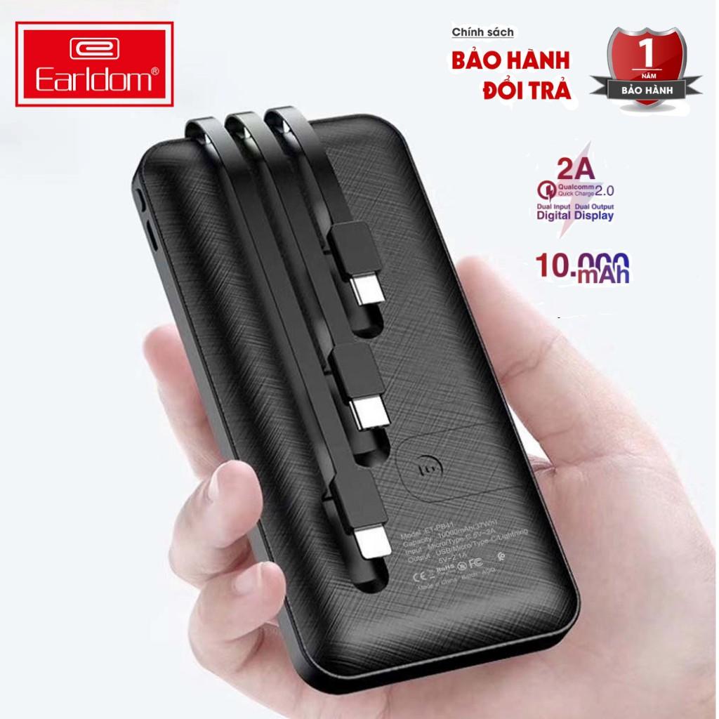 Sạc Dự Phòng Earldom PB41 Kèm Cáp 10000mAh Hàng Chính Hãng