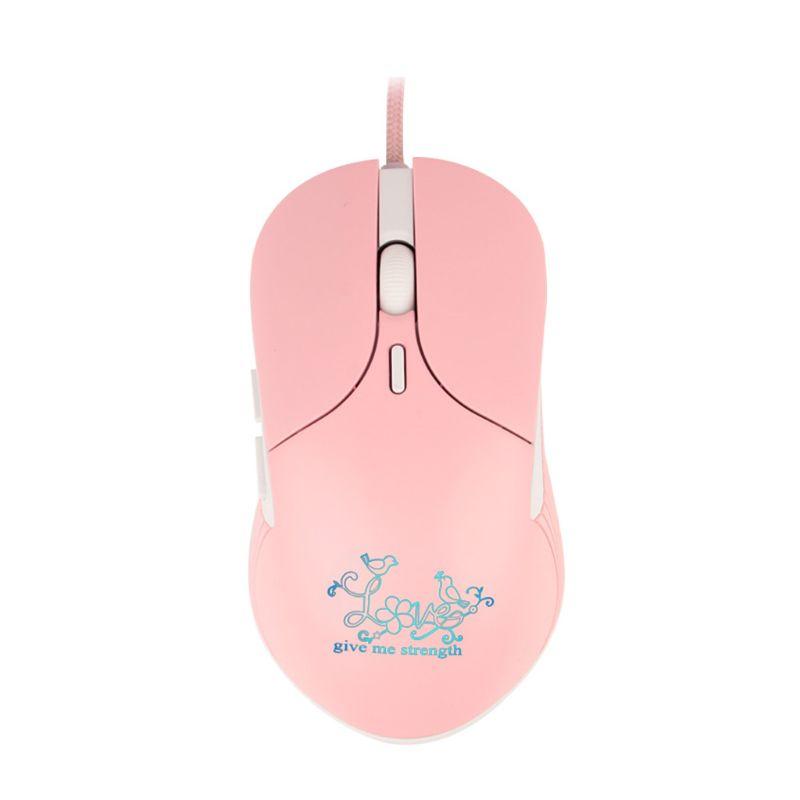 Hồng Im Lặng Led Game Quang Chuột USB Có Dây Với 3200 DPI Và 6 Nút Bấm Cho Máy Tính Xách Tay máy Tính Laptop