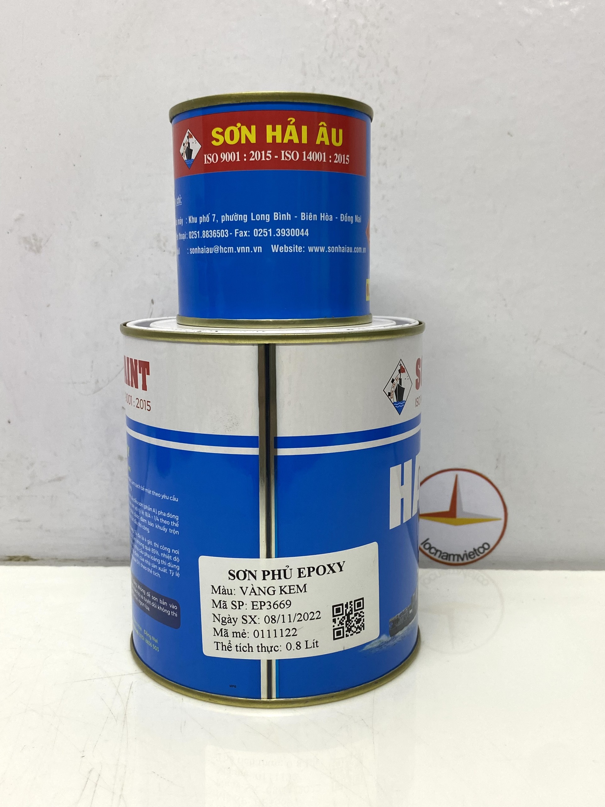 Sơn Epoxy Hải Âu màu vàng kem EP669 1L/Bộ