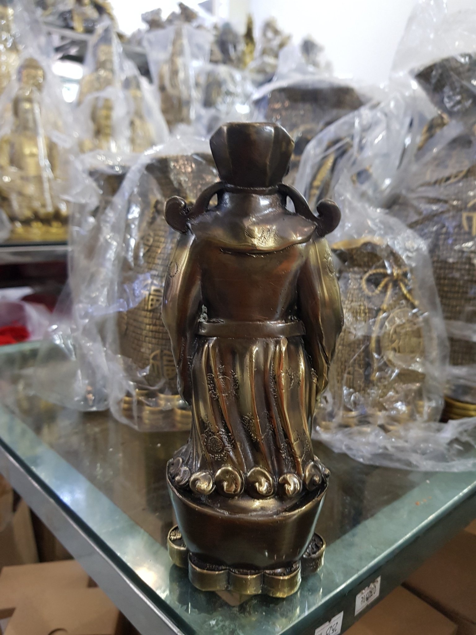 Tượng thần tài chất liệu đồng thau cao 20cm MS475