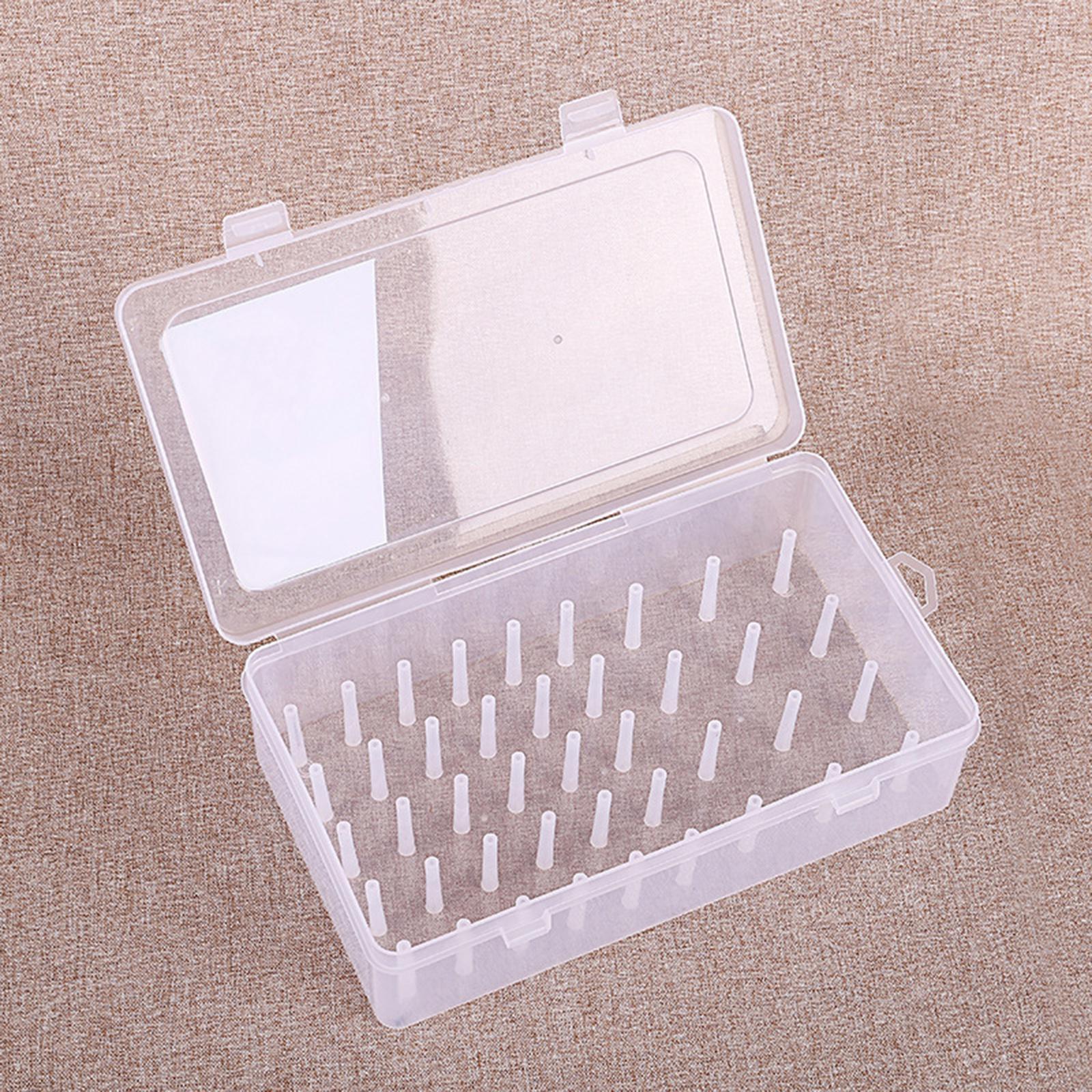 2x Sewing Thread Box Organizer 42 Bobbins with Double Lock Closure, Embroidery Bobbins Thread Storage Box for Crafts