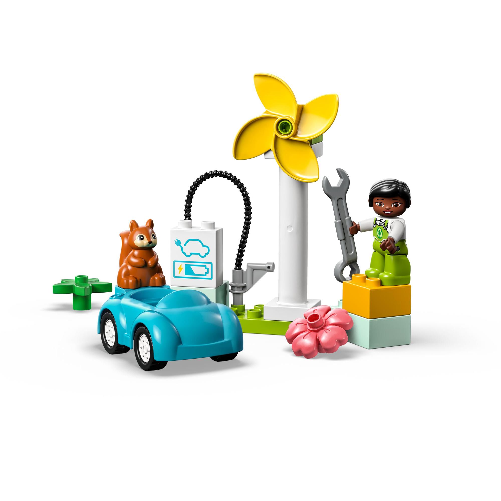 LEGO Duplo 10985 Tua Bin Gió Và Xe Điện Cho Bé (16 Chi Tiết)