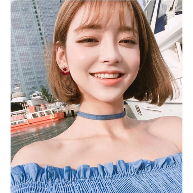 Bông tai hoa tuyết trân châu đỏ