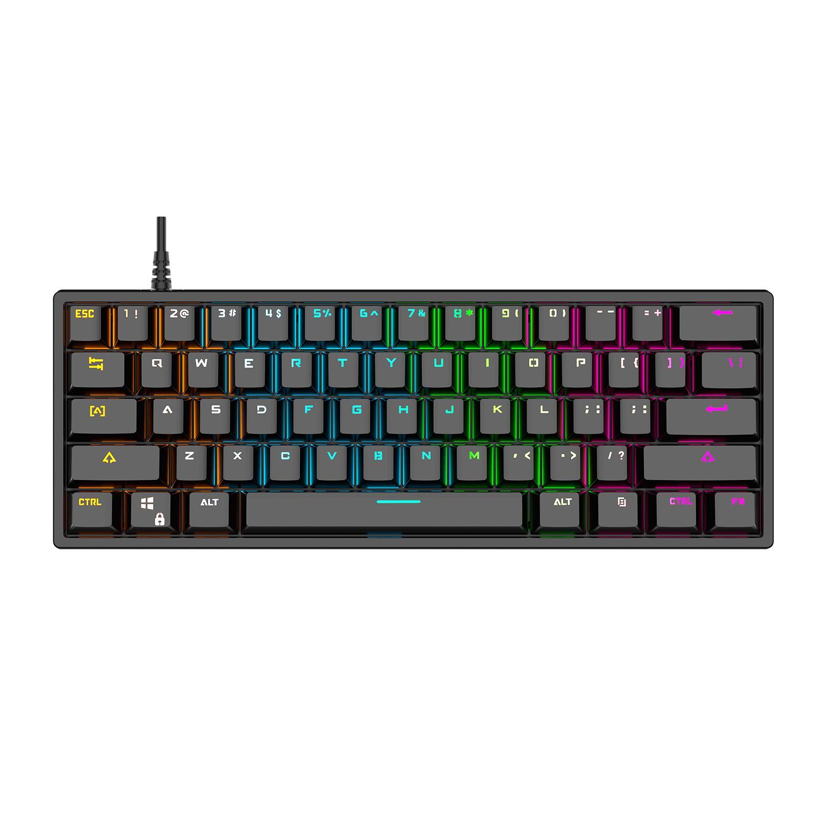 61 Keys Mechanical Keyboard RGB Illuminated Multi Color