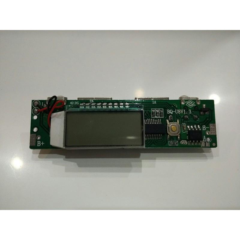 Mạch sạc dự phòng 2A- 2 cổng ra có LCD hiển thị, đèn pin