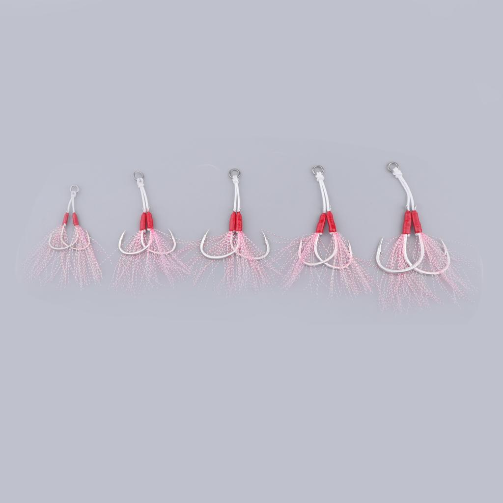 2pcs Jigging Assist Hooks Slow Pitch High Carbon Steel Double Saltwater Fishing Hook Jigs