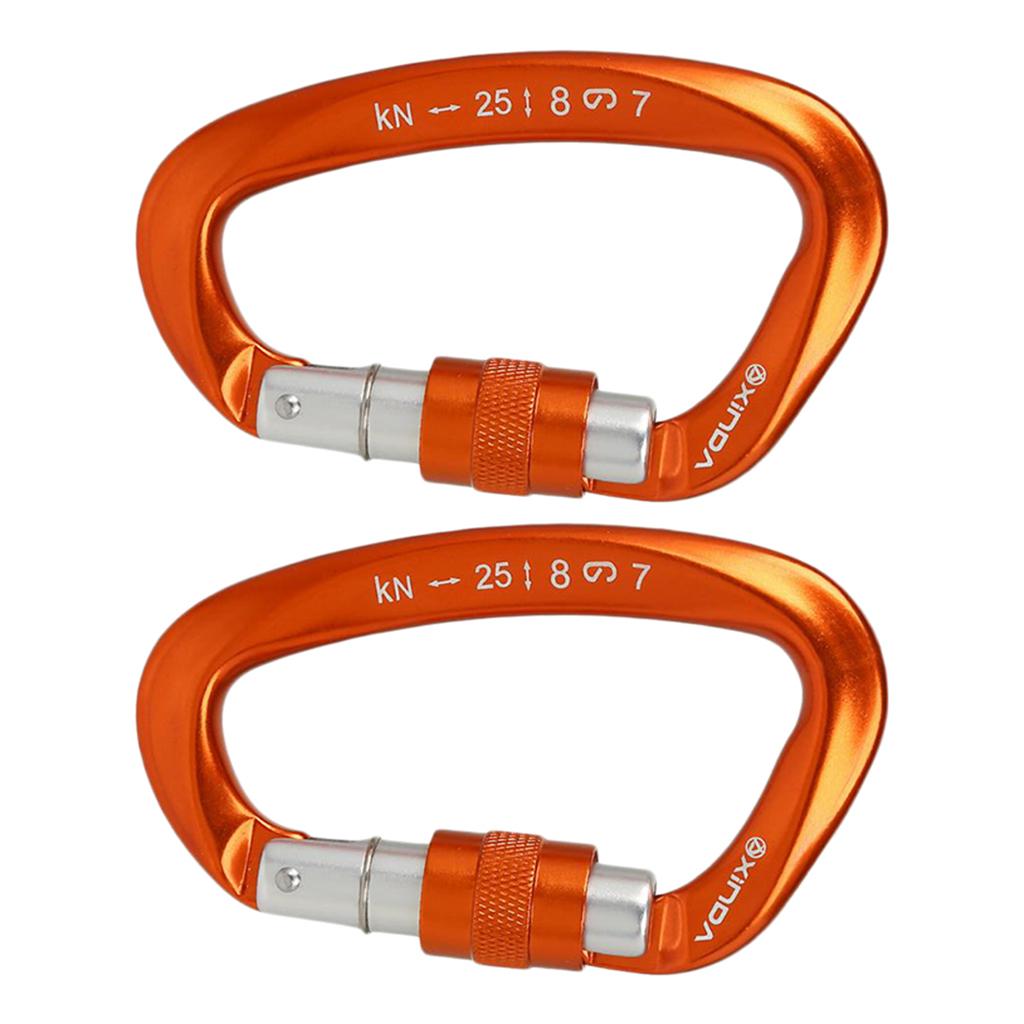 6x Mountaineering Climbing Equipment Carabiner Screw Lock 25KN