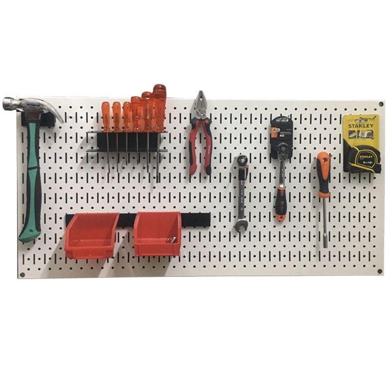 Vách lưới pegboard treo tường màu Trắng + Phụ kiện