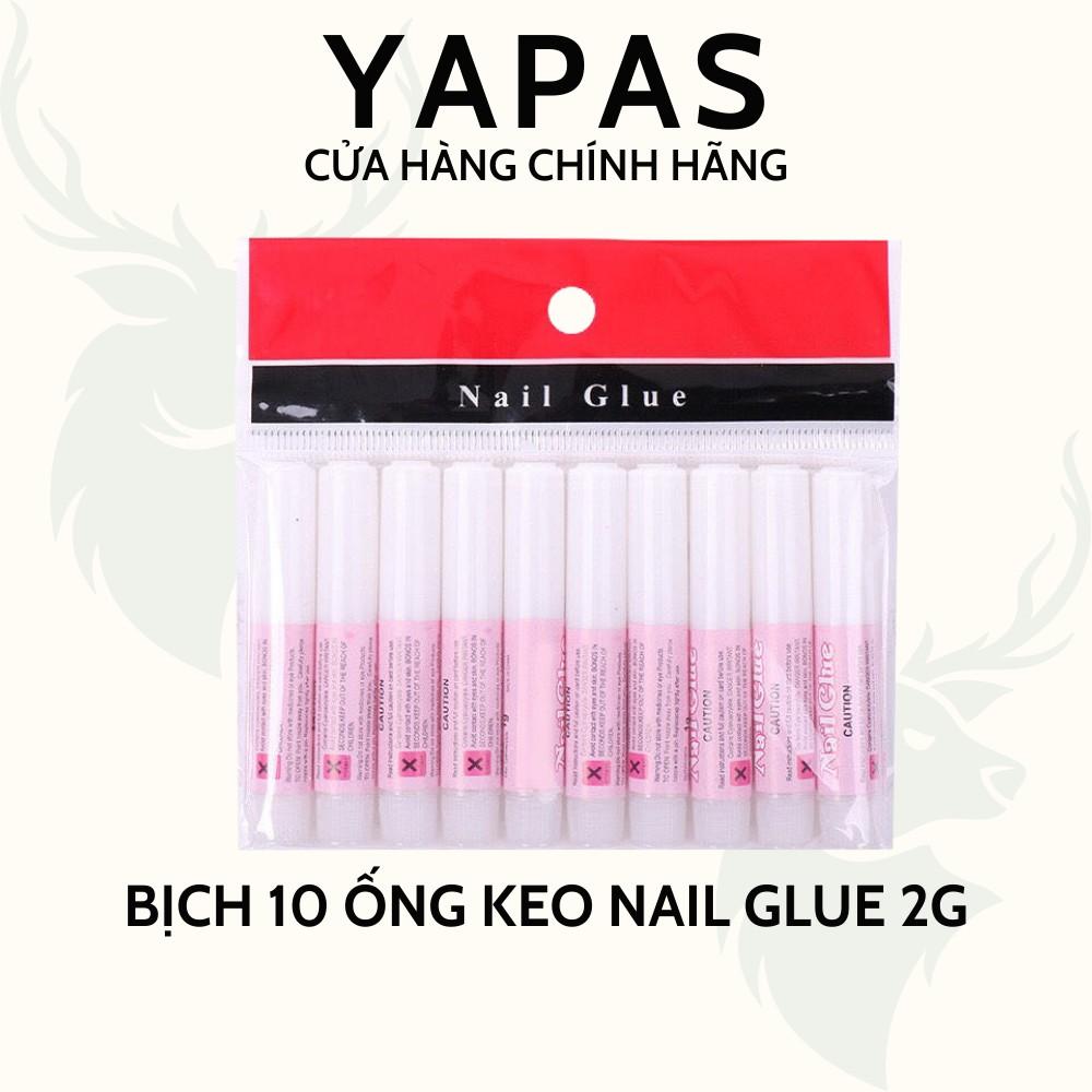 Bịch 10 ống keo dán móng giả nail glue 2g, keo gắn móng úp mini