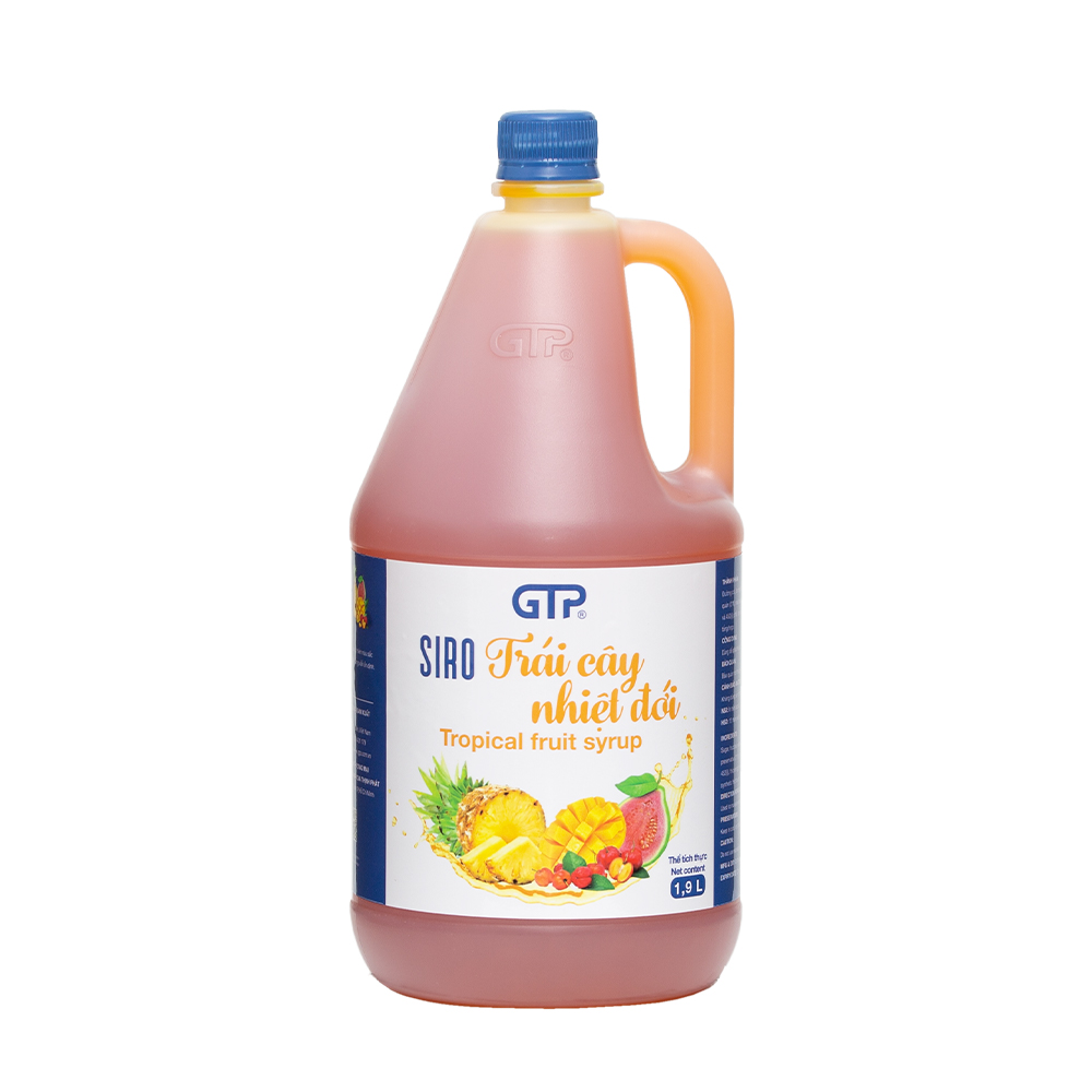 Siro Trái cây tổng hợp GTP (1.9L/chai) - Chuyên dùng pha chế: Trà sữa, Trà trái cây, Cocktail, Mocktail