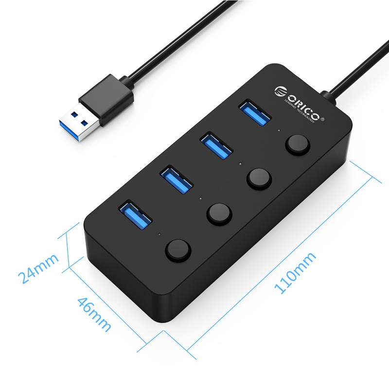 Hub USB 3.0 Orico 4 Cổng W9PH4 - Hàng Chính Hãng