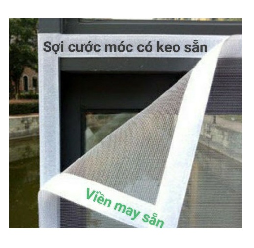 Lưới chống muỗi, có viền may sẵn và keo dán sẵn 150x200cm