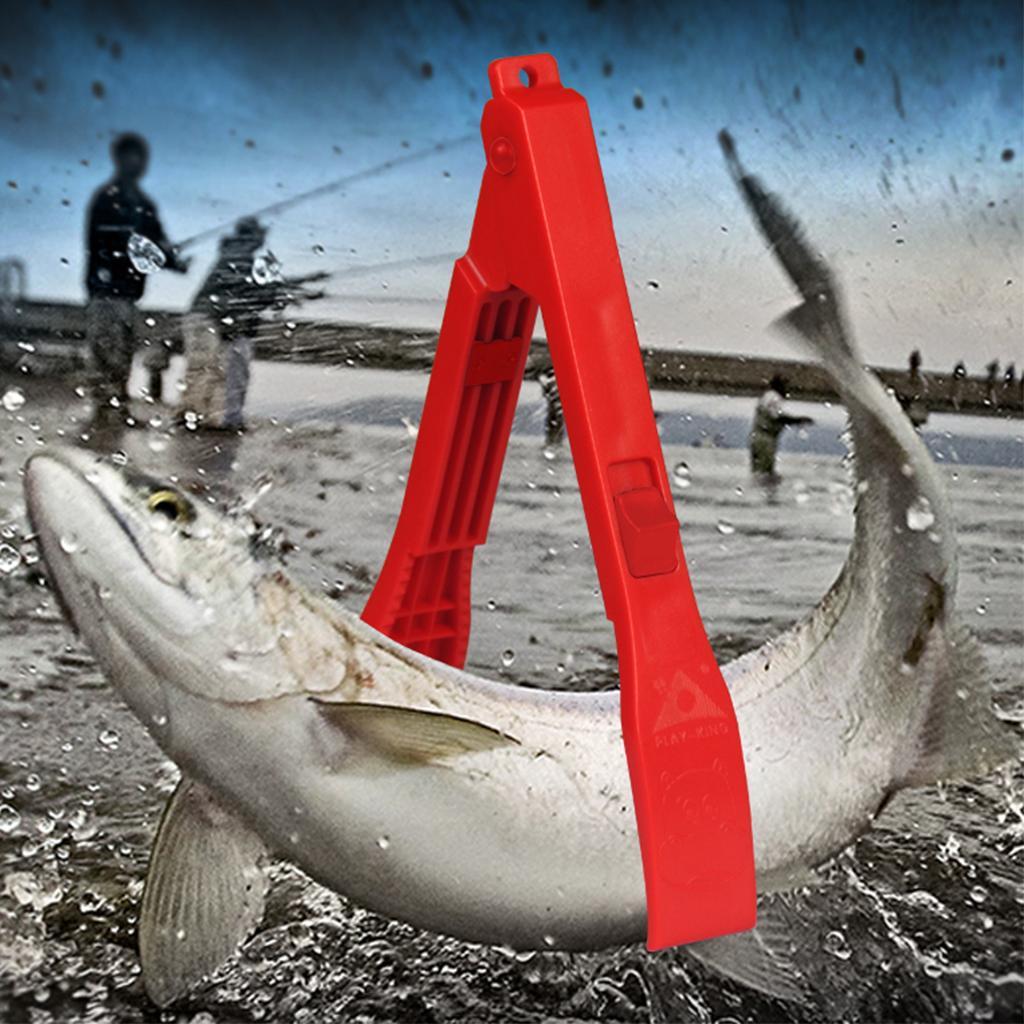 Fish Grip Clamp Holder Controller Fishing Lip Gripper Pliers Catchers Red