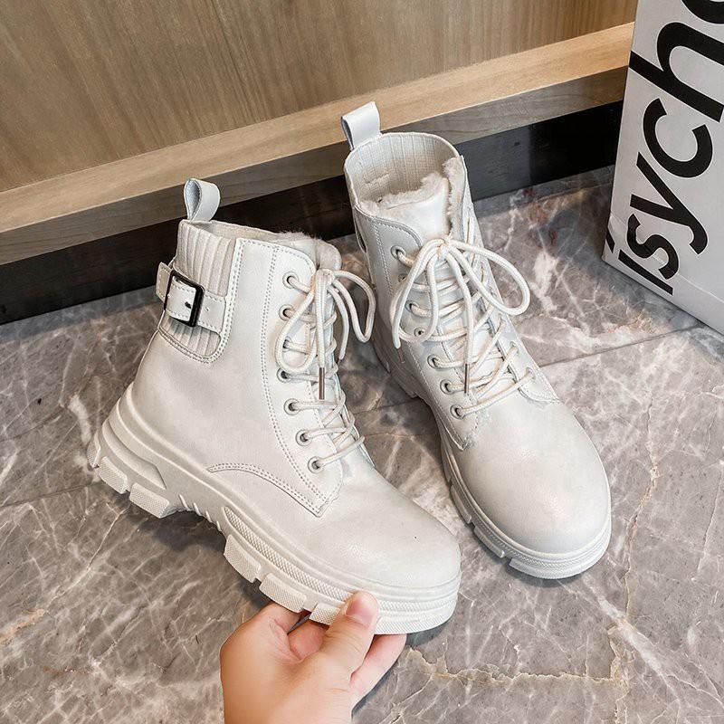 Giày bốt Martin cột dây thời trang mùa đông cá tính hợp thời trang